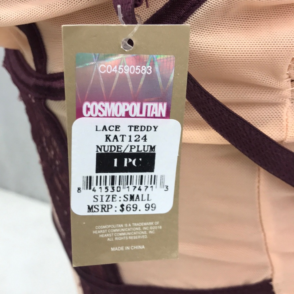 Cosmopolitan lace teddy nude/plum small - Picture 5 of 5